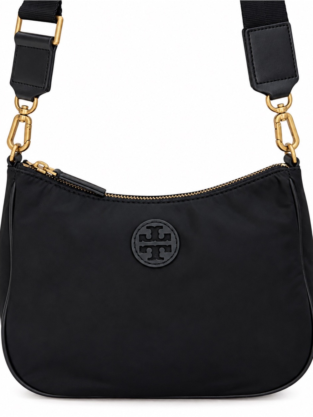Tory Burch Perry Nylon Black Crossbody Bag Gold Hardware